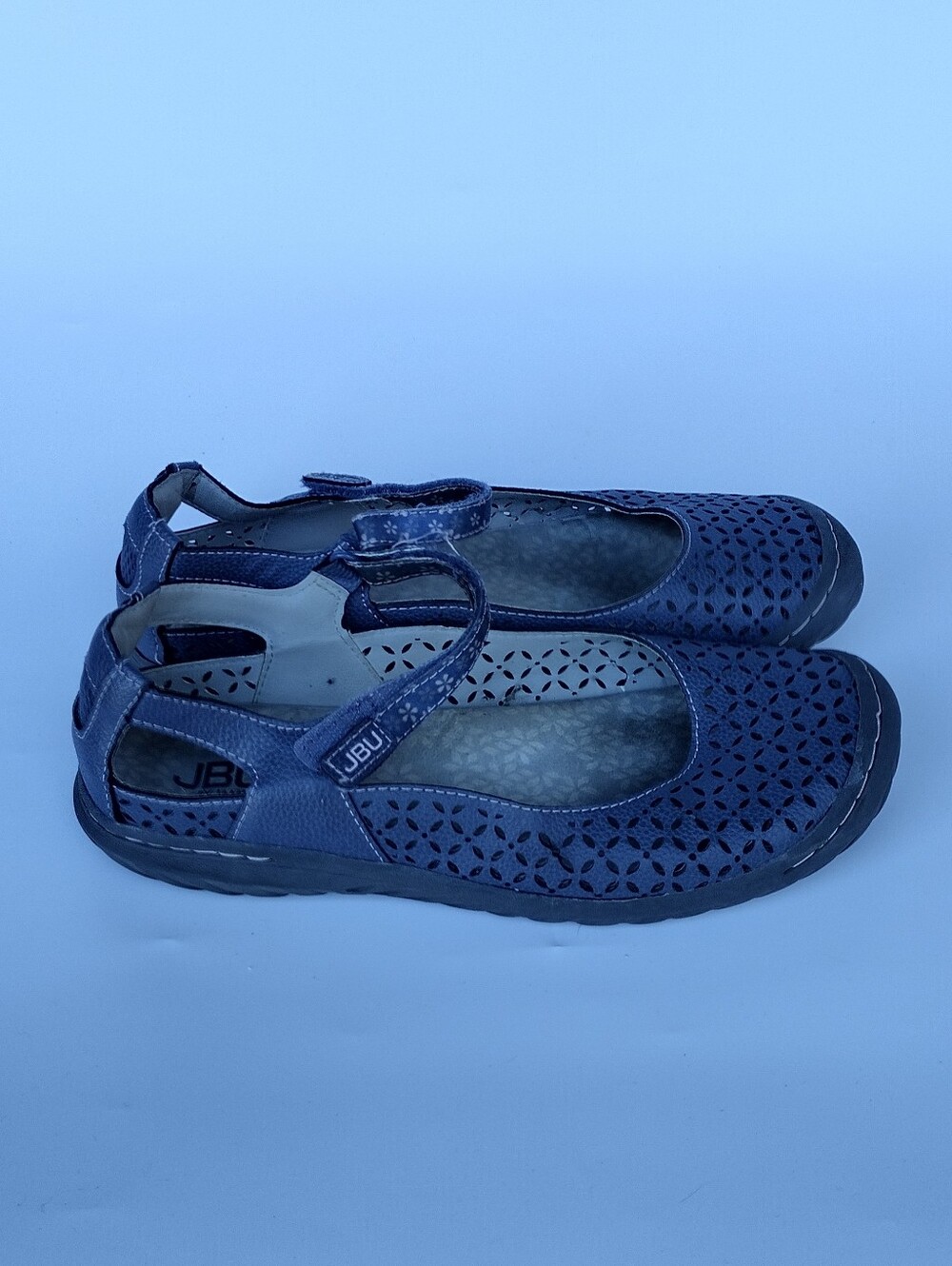 JBU by Jambu Geometric Pattern Memory Foam Blue Casual Strap  Shoes Size 7.5